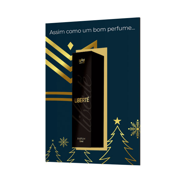 Cartão para Perfume de 15ml - Azul Natal