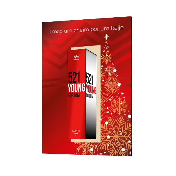 Cartão para Perfume de 15ml - Vermelho Natal
