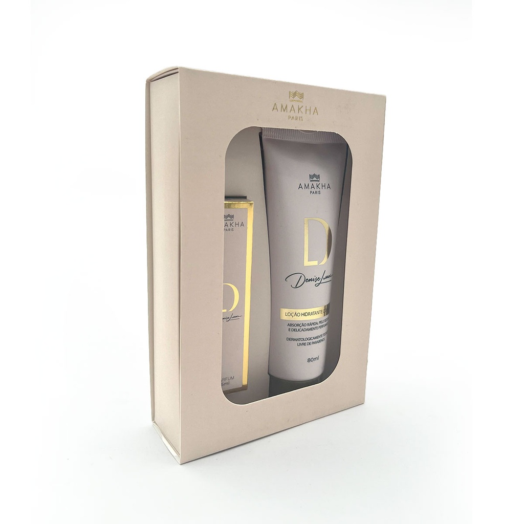 Caixa presente Perfume 15ml e Hidratante - Nude
