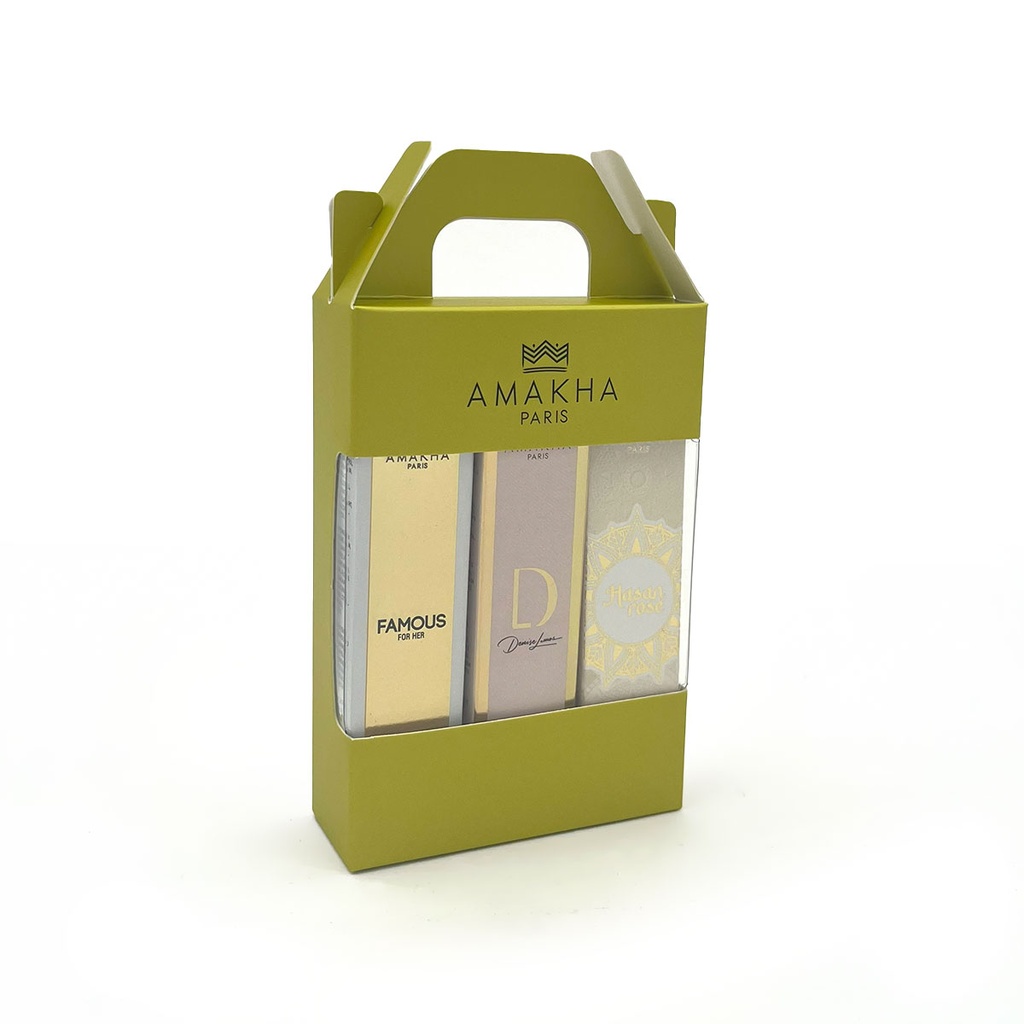 Caixa de Presente para 3 Perfumes de 15ml - Verde Claro
