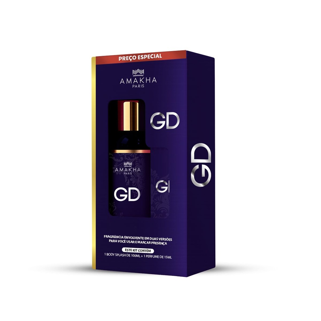 Caixa Kit Perfume 15ml e Body Splash - GD