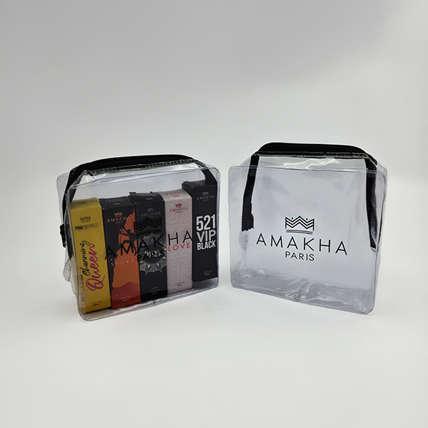 Necessaire em PVC - Transparente - Para até 5 perfumes