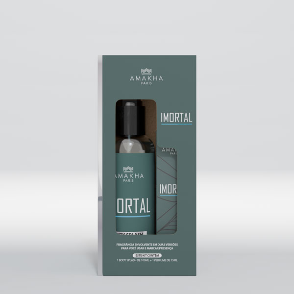Caixa Kit Perfume 15ml e Body Splash - IMORTAL