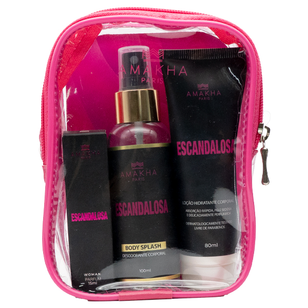Necessaire costurada KIT ESCANDALOSA - Body, Perfume, Hidratante