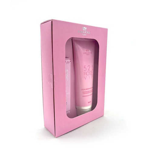 [801186MA] Caixa presente Perfume 15ml e Hidratante - Rosa