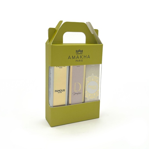 [801170MA] Caixa de Presente para 3 Perfumes de 15ml - Verde Claro